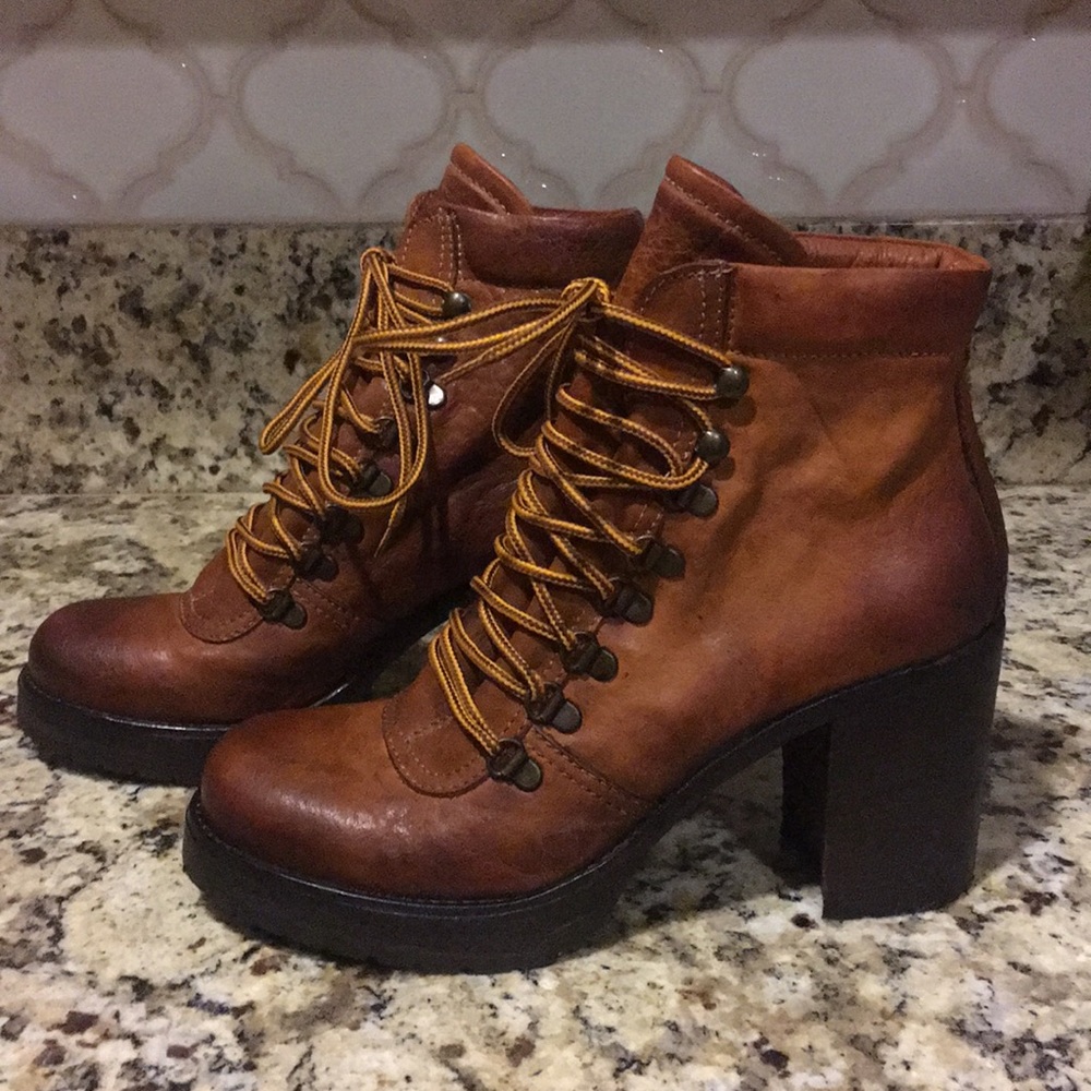 Anthropologie Area Forte Heeled Leather Boots